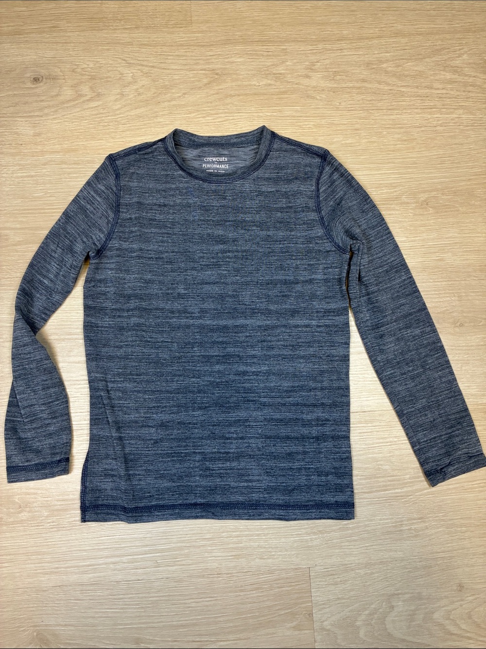 Crewcuts Performance Dry-Fit Heathered Navy Long-Sleeve Tee